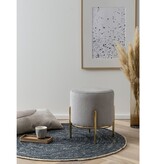 SalesFever Gestoffeerde kruk Ø35 cm corduroy look lichtgrijs