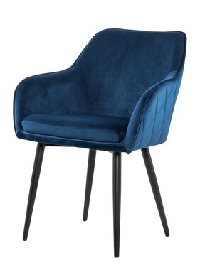 SalesFever Eetkamerstoel blauw fluweel