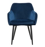 SalesFever Eetkamerstoel blauw fluweel