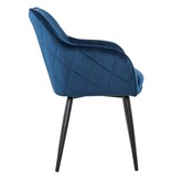 SalesFever Eetkamerstoel blauw fluweel