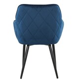SalesFever Eetkamerstoel blauw fluweel