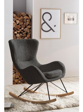 SalesFever Schommelstoel teddybont donkergrijs