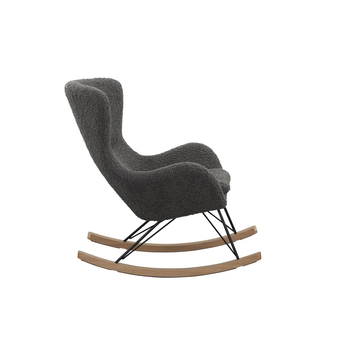 SalesFever Schommelstoel teddybont donkergrijs