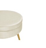 SalesFever Ronde poef in beige fluweel