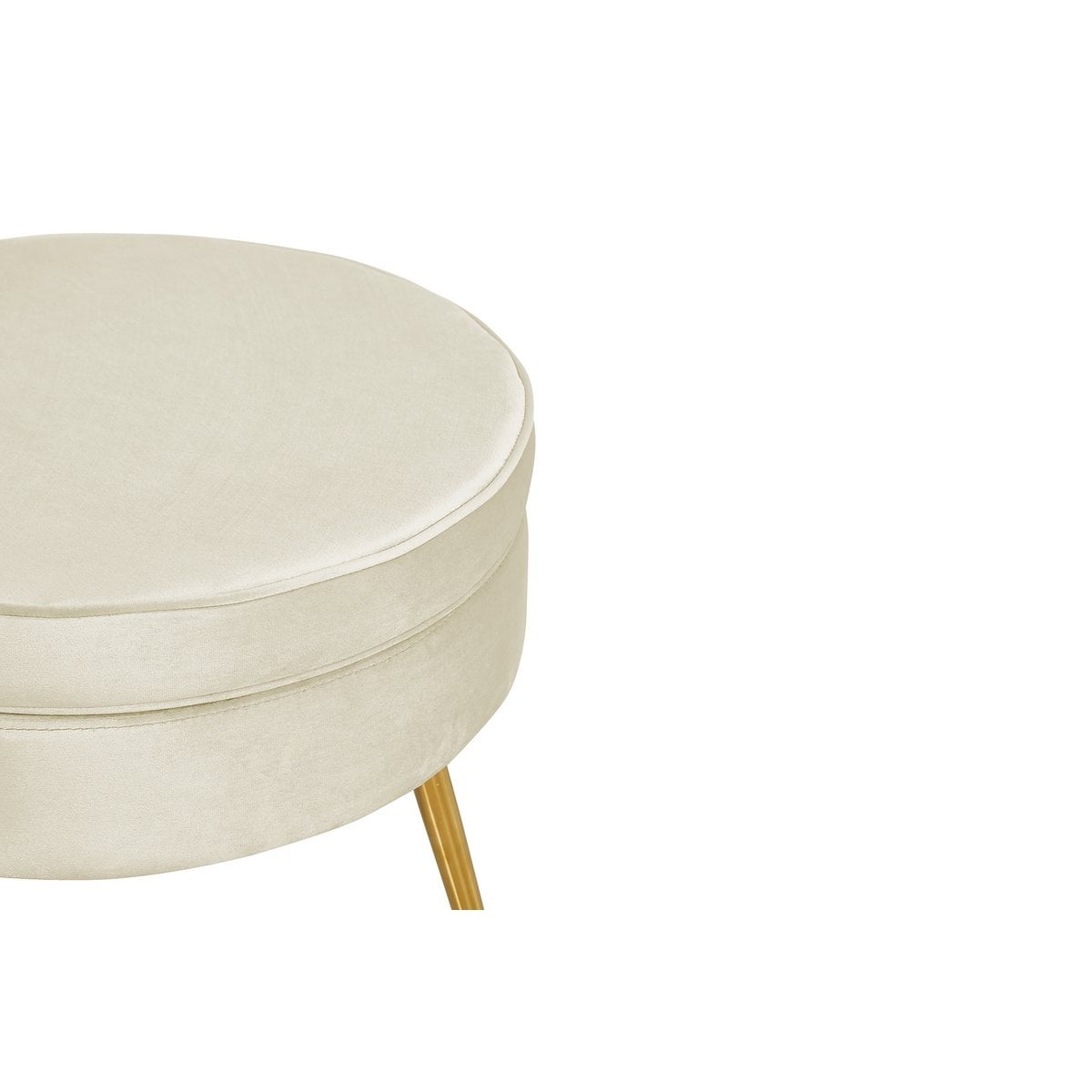 SalesFever Ronde poef in beige fluweel