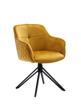 SalesFever Fauteuil met gele honingraatquilt