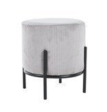 SalesFever Gestoffeerde kruk Ø35 cm corduroy look lichtgrijs