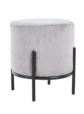 SalesFever Gestoffeerde kruk Ø35 cm corduroy look lichtgrijs