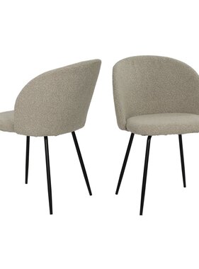 Set van 2 stoelen met structuurstoffen bekleding