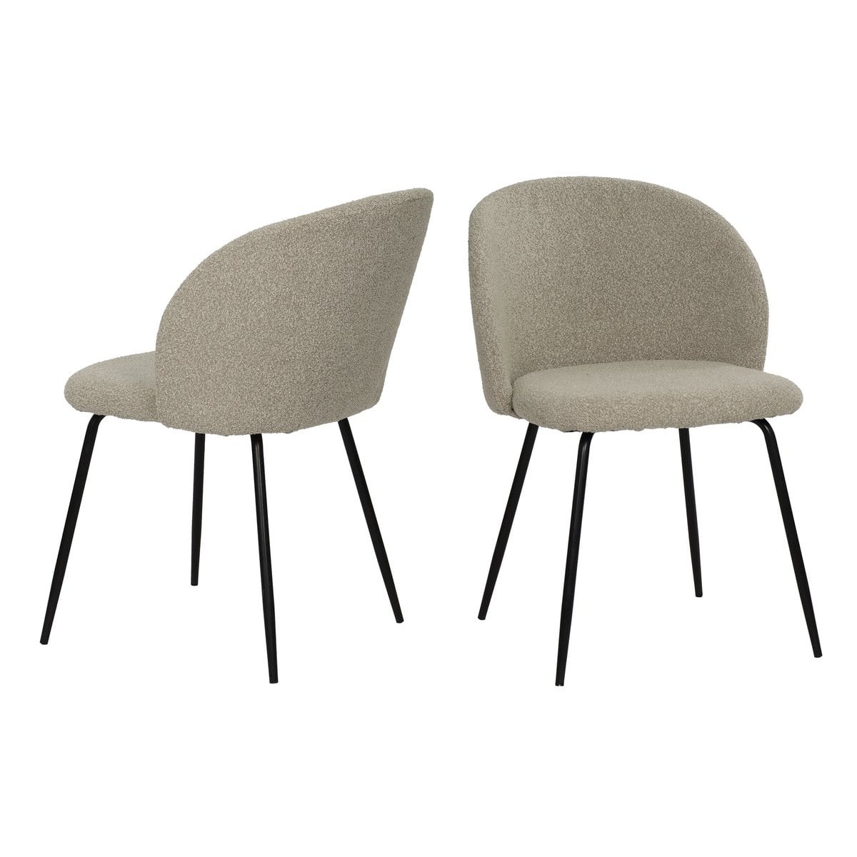 Set van 2 stoelen met structuurstoffen bekleding