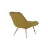 SalesFever Fauteuil XXL fluweel geel metaal houtlook