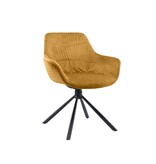 SalesFever Fauteuil met honingraatstiksel in mosterdgeel fluweel
