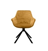 SalesFever Fauteuil met honingraatstiksel in mosterdgeel fluweel