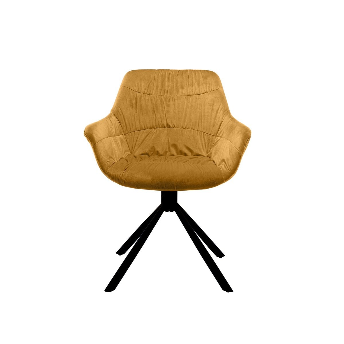 SalesFever Fauteuil met honingraatstiksel in mosterdgeel fluweel