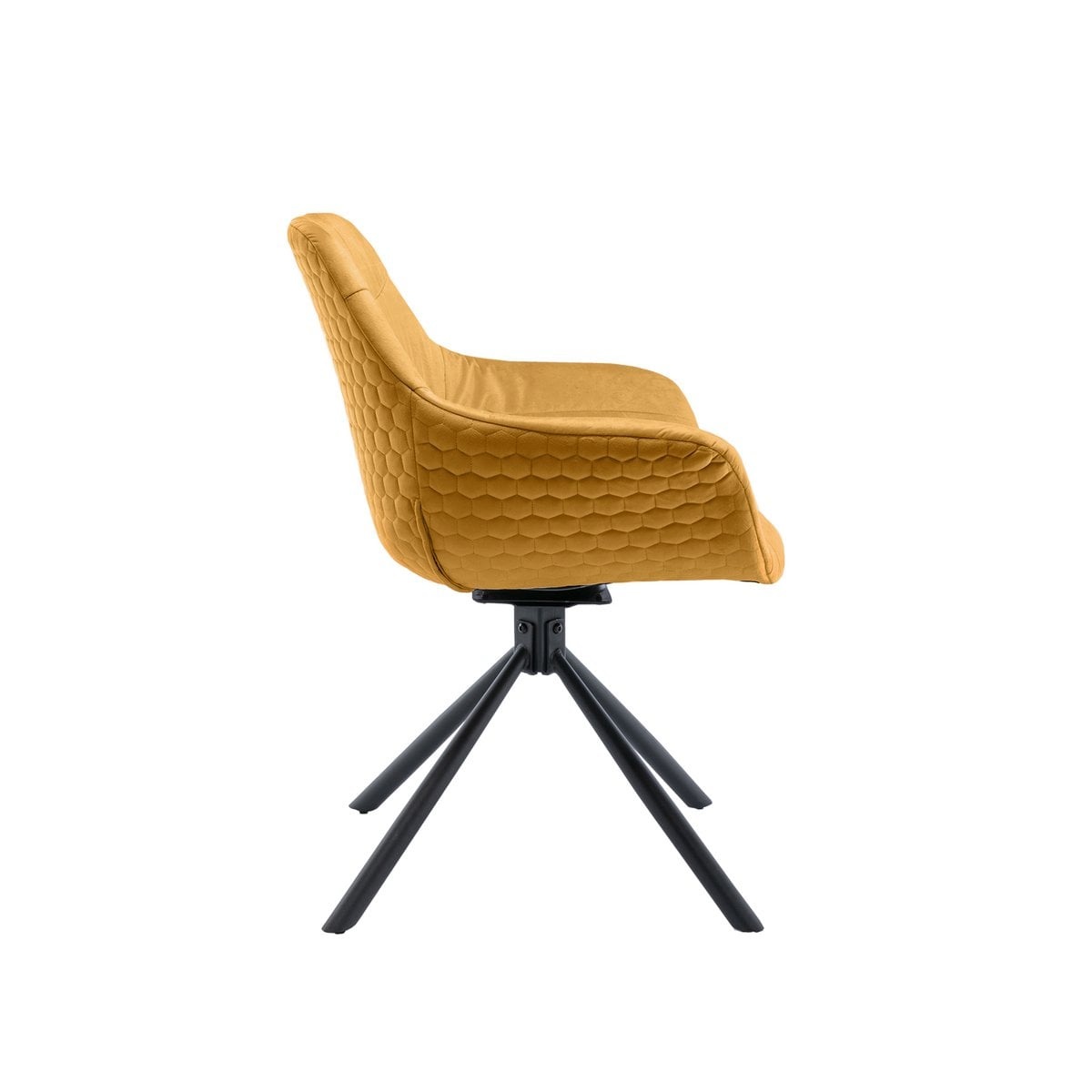 SalesFever Fauteuil met honingraatstiksel in mosterdgeel fluweel