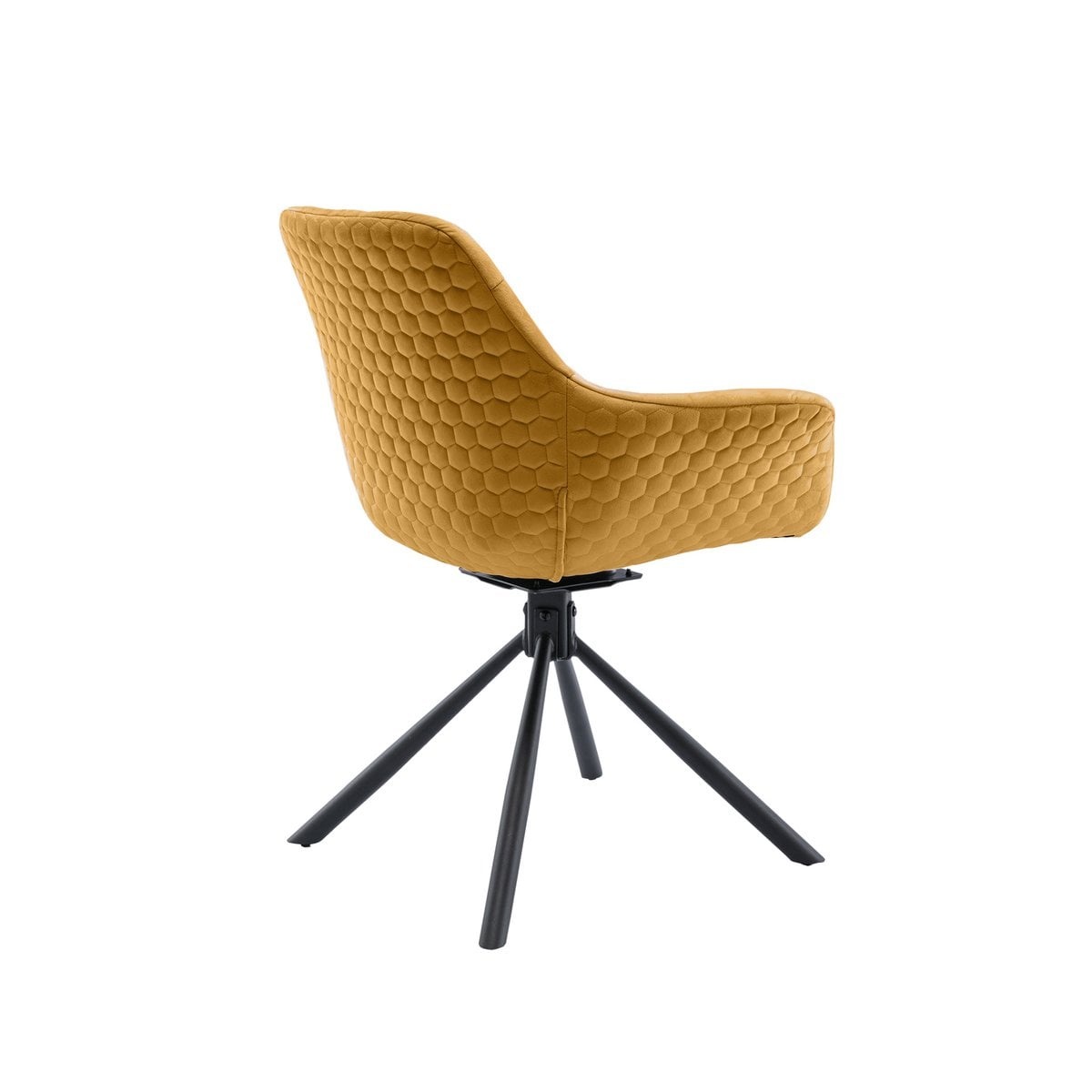 SalesFever Fauteuil met honingraatstiksel in mosterdgeel fluweel