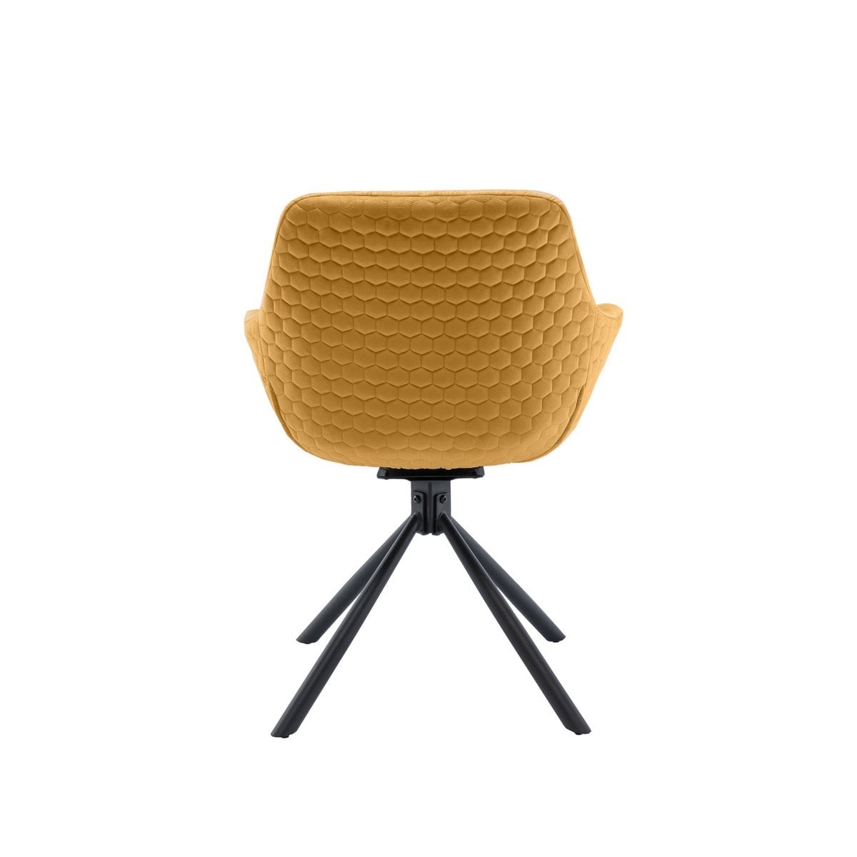 SalesFever Fauteuil met honingraatstiksel in mosterdgeel fluweel