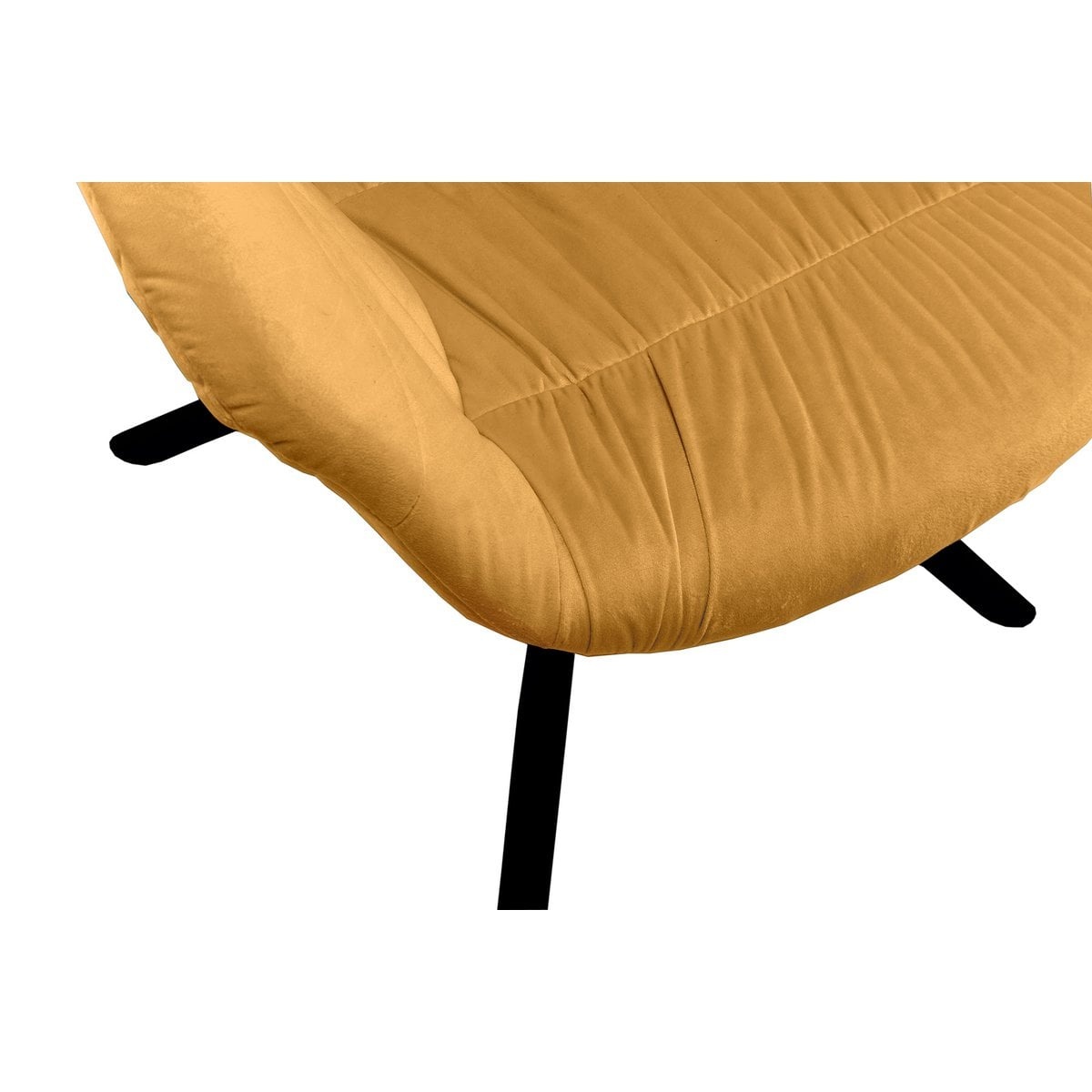 SalesFever Fauteuil met honingraatstiksel in mosterdgeel fluweel