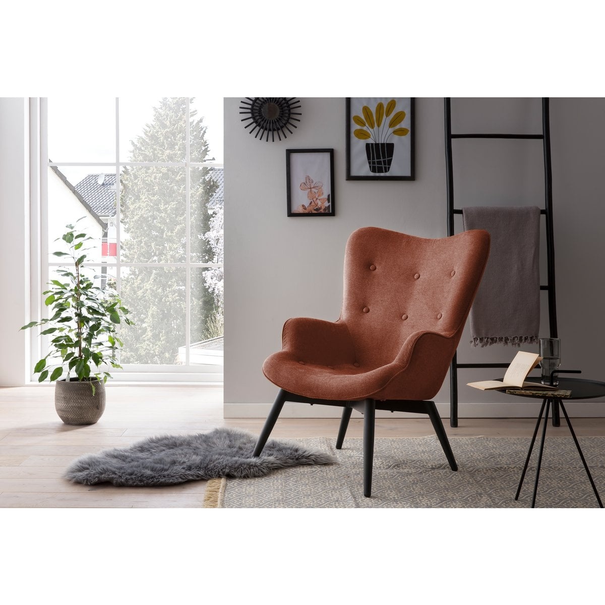 SalesFever Fauteuil in koperen structuurstof