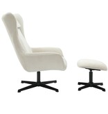 SalesFever Fauteuil en kruk corduroy look beige