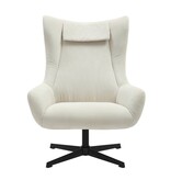 SalesFever Fauteuil en kruk corduroy look beige