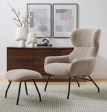 SalesFever Fauteuil- en krukset teddybont taupe
