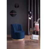 SalesFever Donkerblauwe fluwelen draaifauteuil
