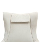 SalesFever Fauteuil en kruk corduroy look beige