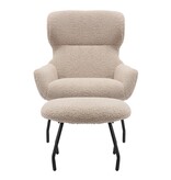 SalesFever Fauteuil- en krukset teddybont taupe