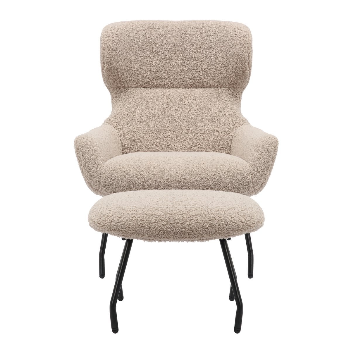 SalesFever Fauteuil- en krukset teddybont taupe