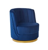 SalesFever Donkerblauwe fluwelen draaifauteuil