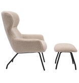 SalesFever Fauteuil- en krukset teddybont taupe
