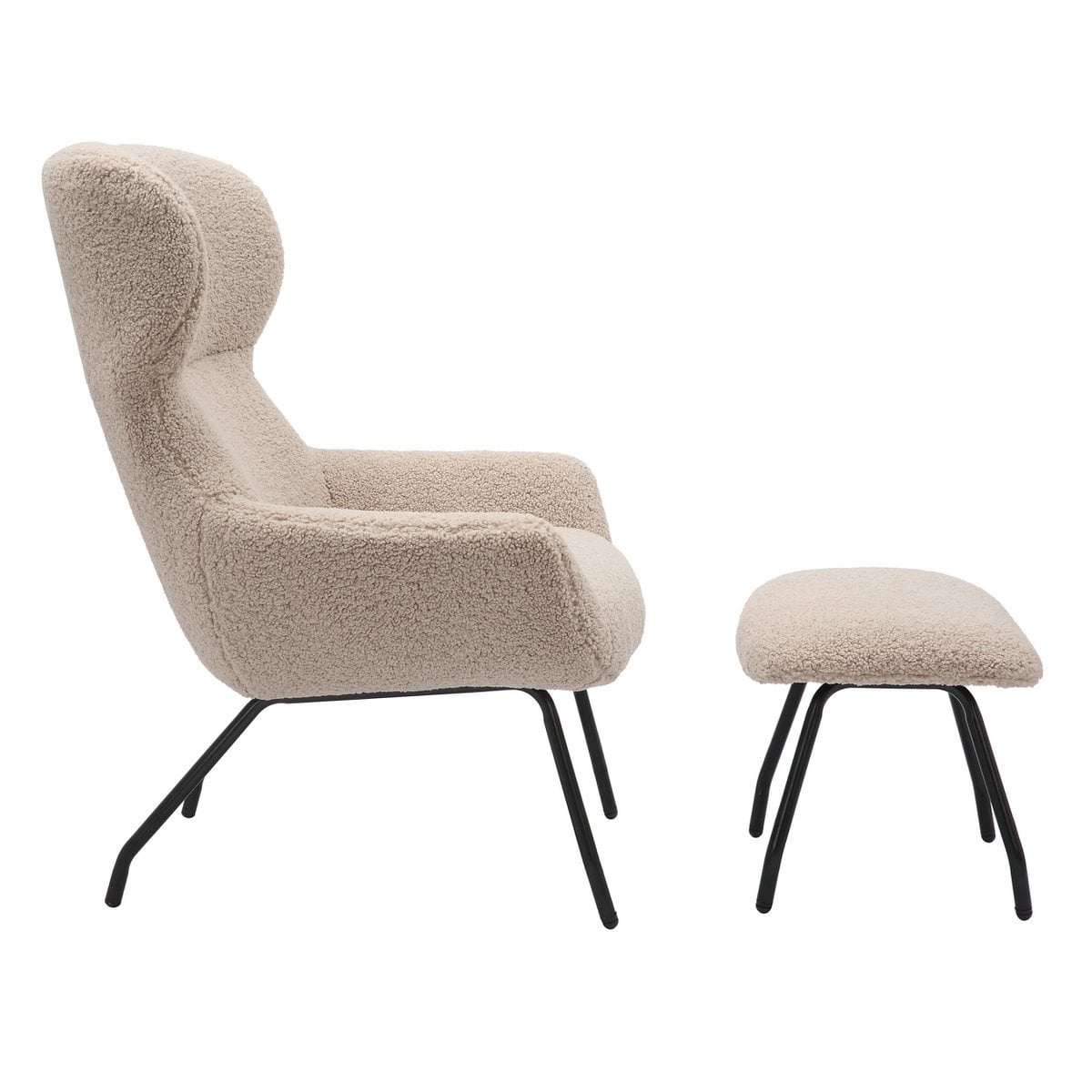 SalesFever Fauteuil- en krukset teddybont taupe