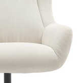 SalesFever Fauteuil en kruk corduroy look beige