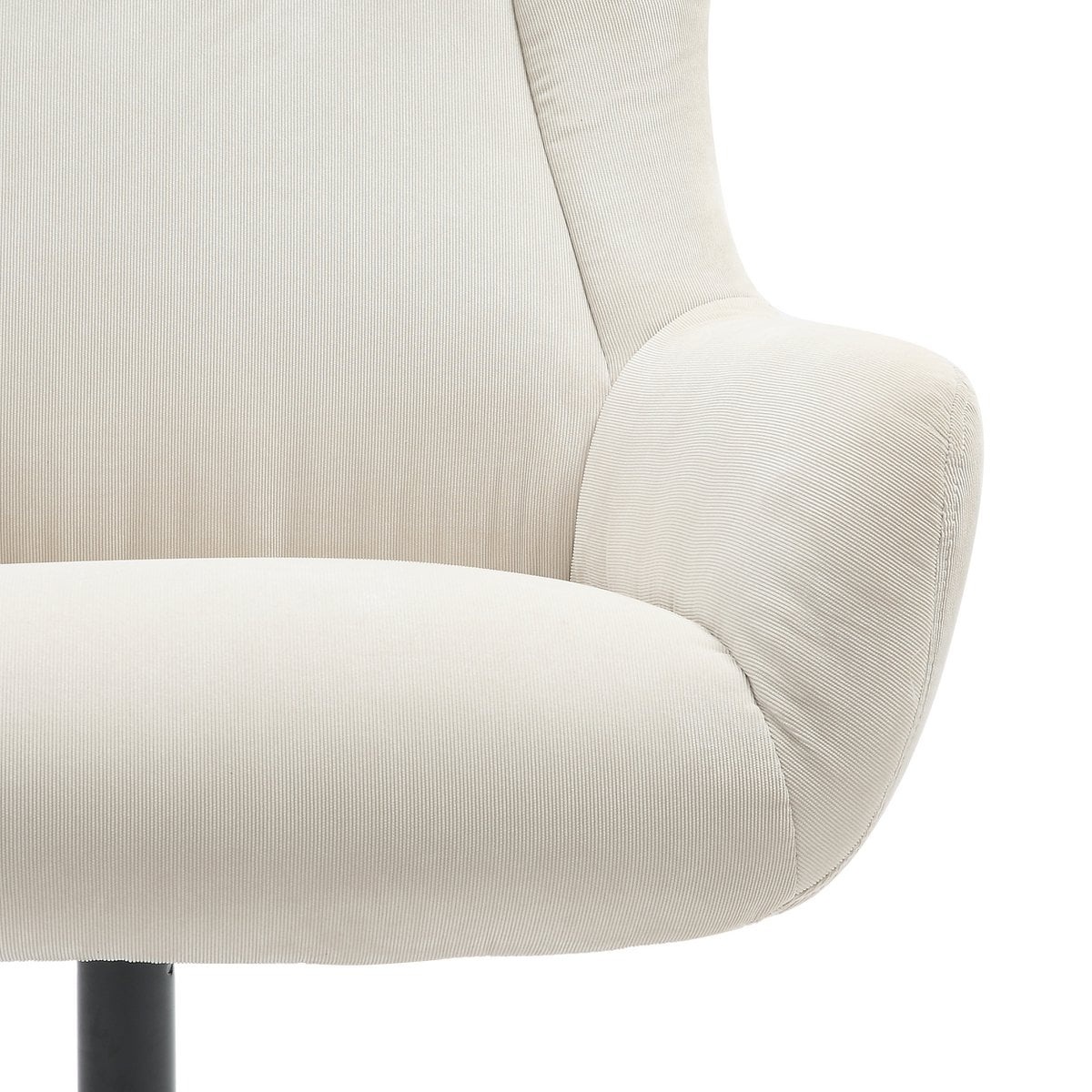 SalesFever Fauteuil en kruk corduroy look beige
