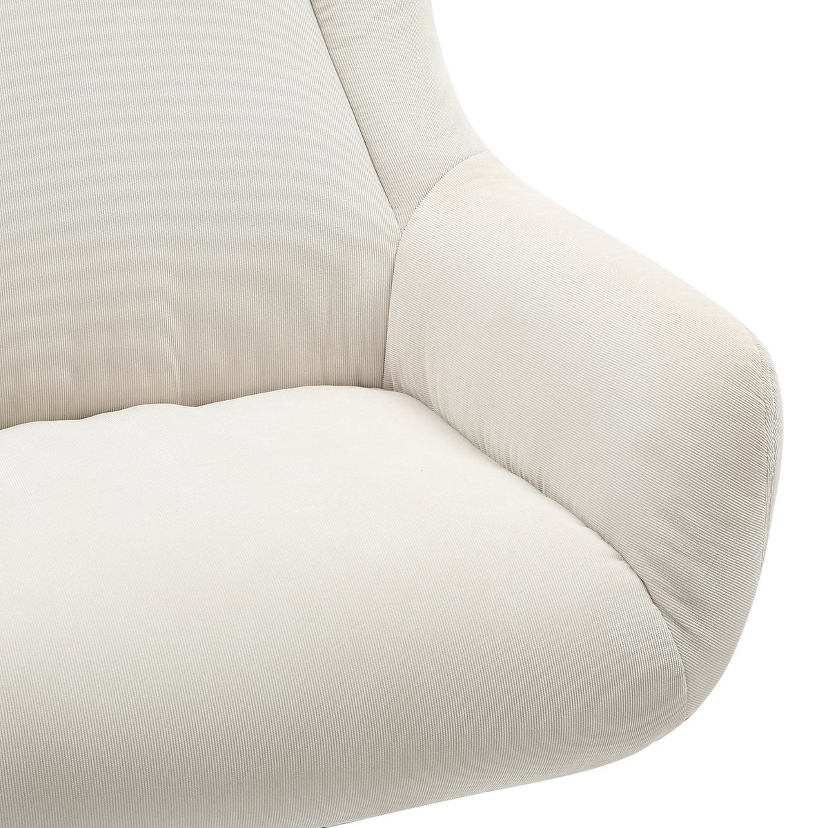 SalesFever Fauteuil en kruk corduroy look beige