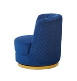 SalesFever Donkerblauwe fluwelen draaifauteuil