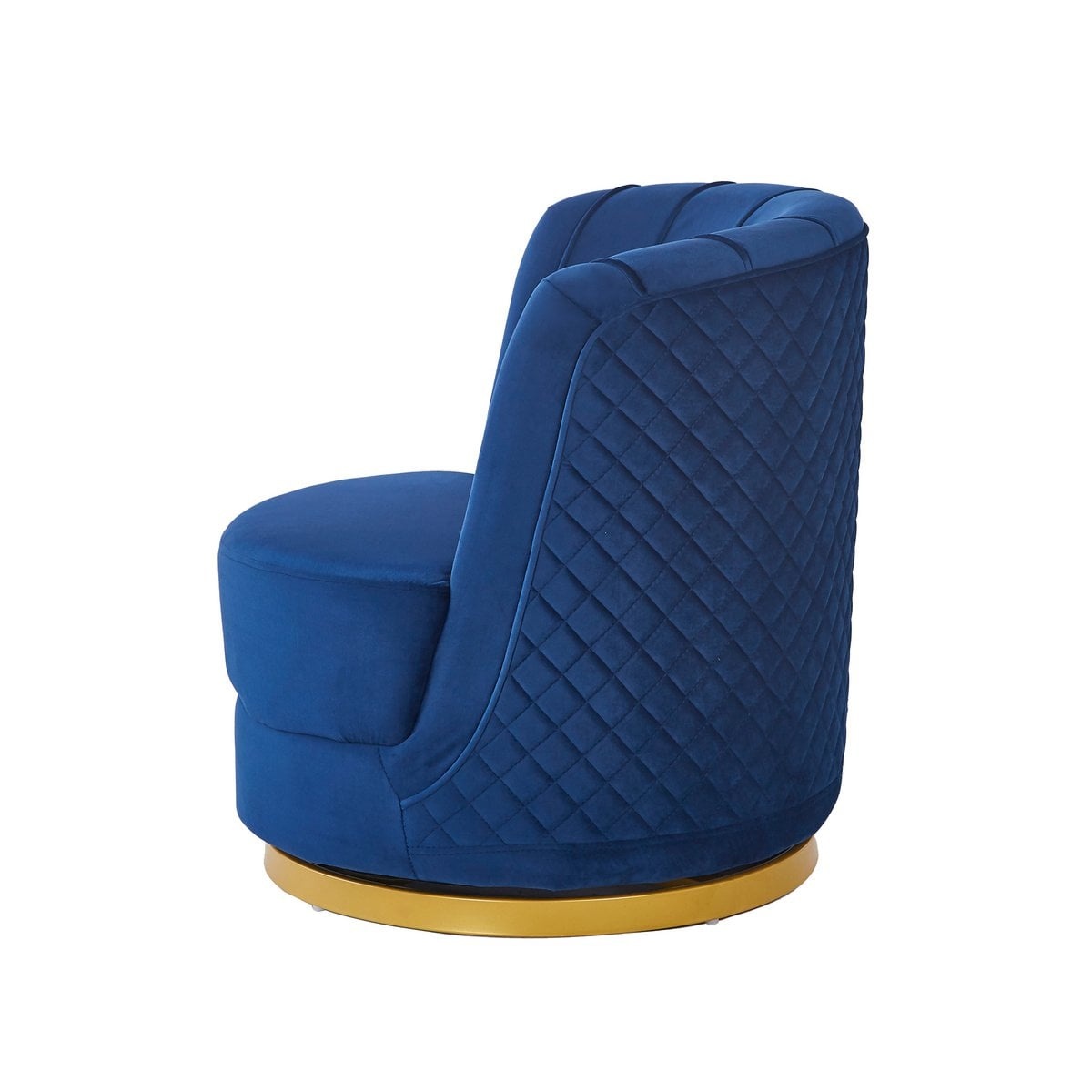 SalesFever Donkerblauwe fluwelen draaifauteuil