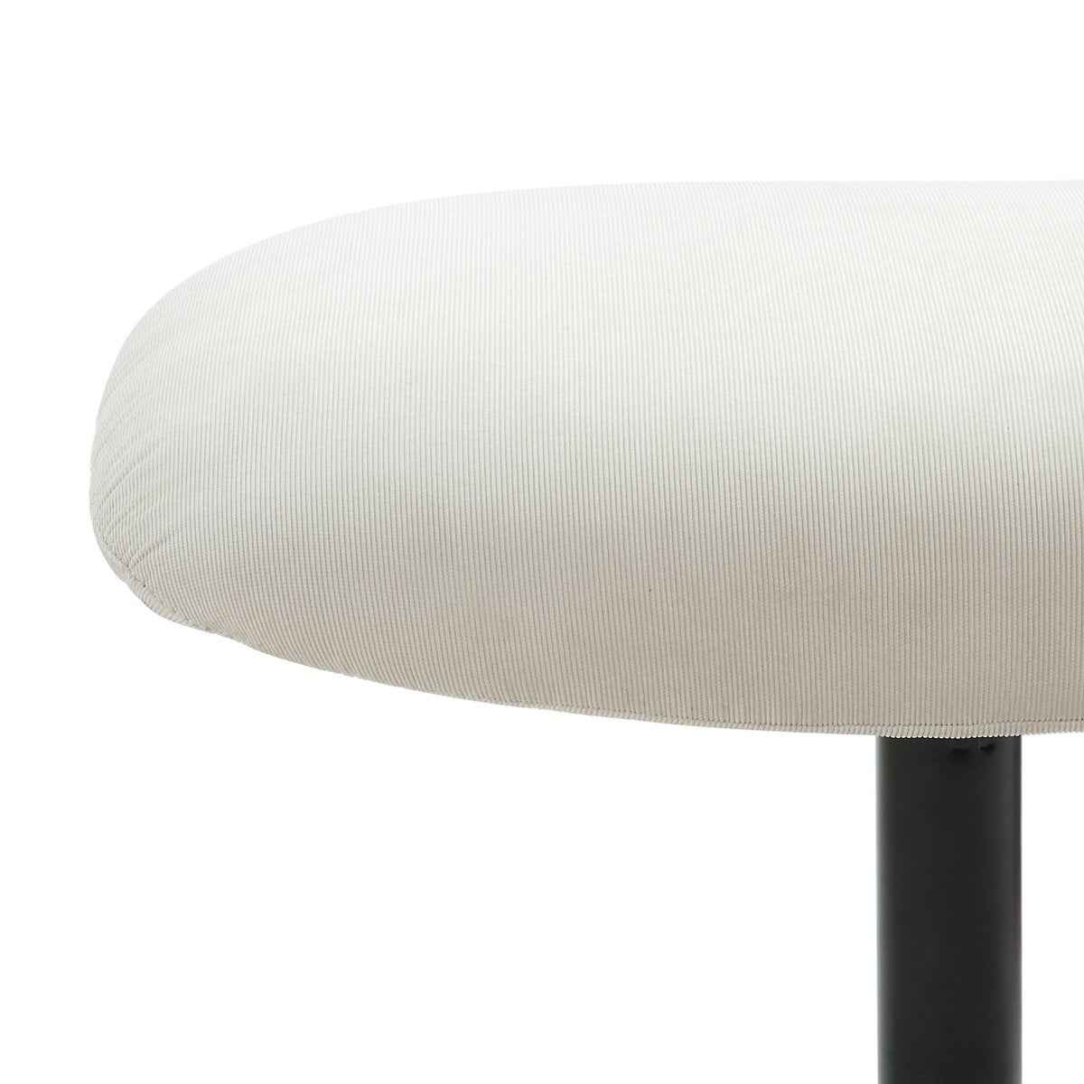 SalesFever Fauteuil en kruk corduroy look beige