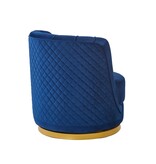 SalesFever Donkerblauwe fluwelen draaifauteuil