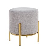 SalesFever Polsterhocker Ø35 cm Bouclé Stof Taupe