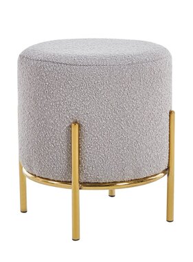 SalesFever Polsterhocker Ø35 cm Bouclé Stof Taupe