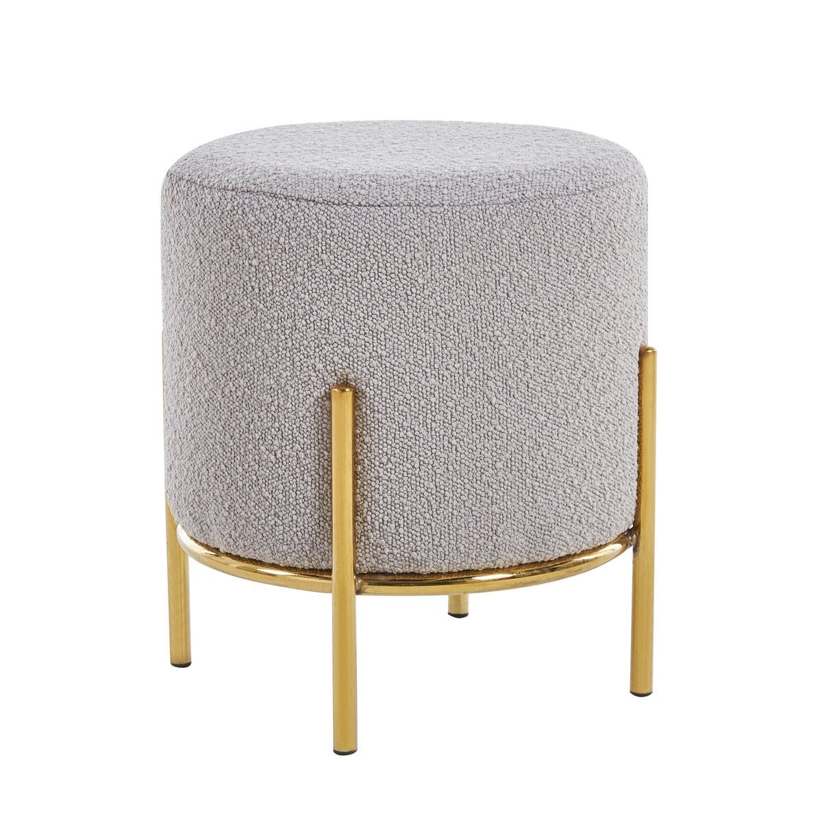 SalesFever Polsterhocker Ø35 cm Bouclé Stof Taupe