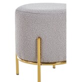 SalesFever Polsterhocker Ø35 cm Bouclé Stof Taupe