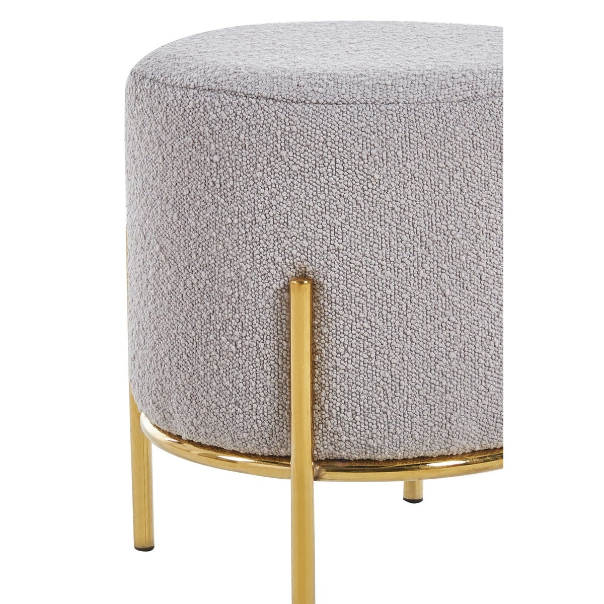 SalesFever Polsterhocker Ø35 cm Bouclé Stof Taupe