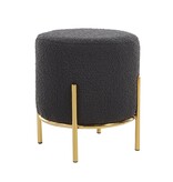 SalesFever Polsterhocker Ø35 cm Bouclé Stoff Antraciet