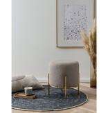 SalesFever Polsterhocker Ø35 cm Bouclé Stof Taupe