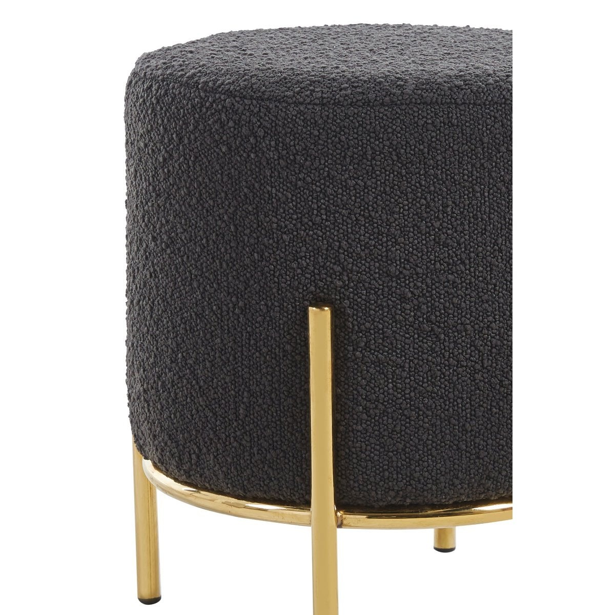 SalesFever Polsterhocker Ø35 cm Bouclé Stoff Antraciet