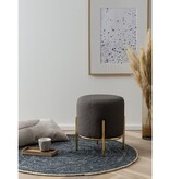 SalesFever Polsterhocker Ø35 cm Bouclé Stoff Antraciet