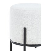 SalesFever Gestoffeerde kruk Ø35 cm bouclé stof wit